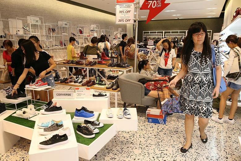 Sales at department stores rose 7.6 per cent year on year, compared with a 3.6 per cent dip in March.