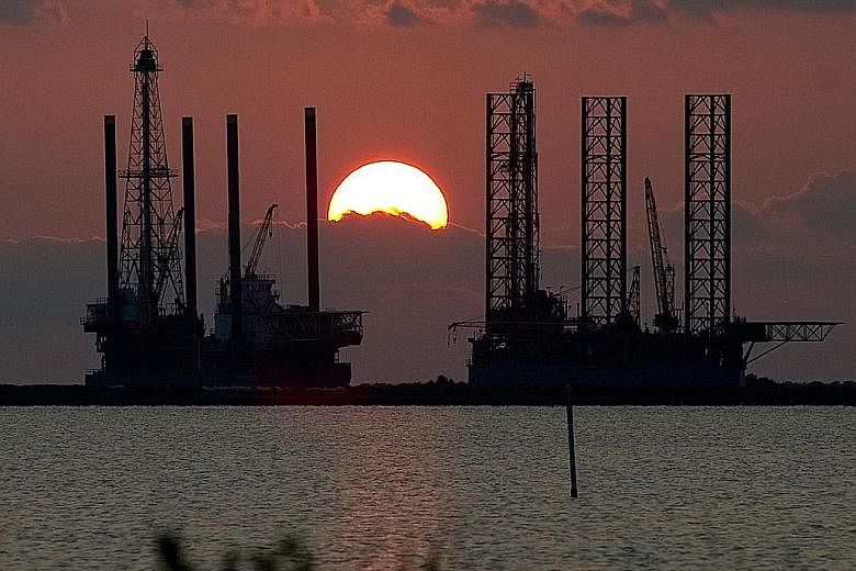 Offshore rigs in Louisiana, the United States. Crude drillers in the US have added rigs for a 23rd straight week, according to last week's data, adding to concerns that the global oil supply will continue to swell despite output cuts by Opec.
