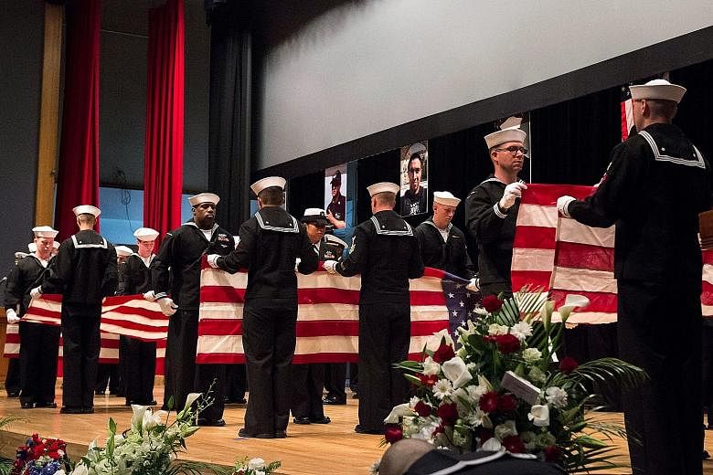 The US Navy held a memorial service yesterday for the seven sailors who were killed when the Arleigh Burke-class guided-missile destroyer USS Fitzgerald collided with a cargo ship off the coast of Japan on June 17. The private gathering was held at a