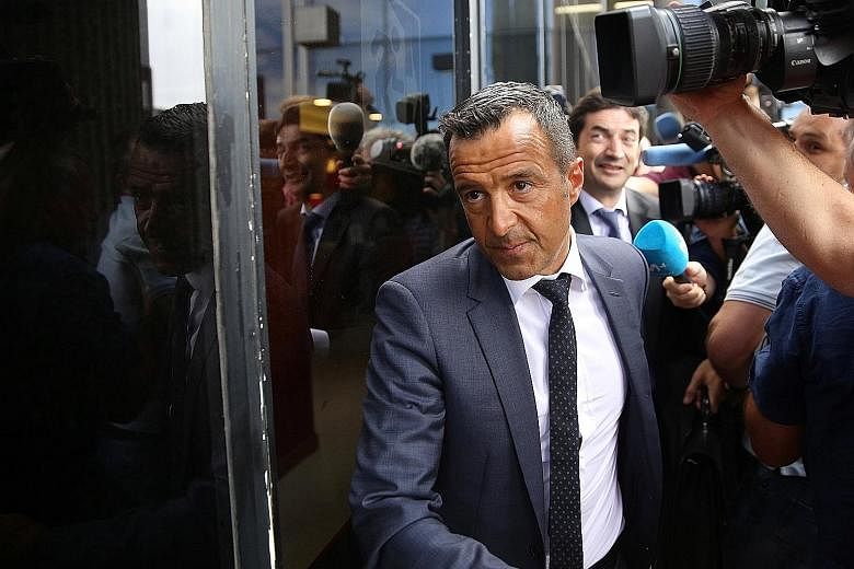 Jorge Mendes arriving at court in Madrid to testify as part of the investigation of alleged tax fraud committed by Radamel Falcao.