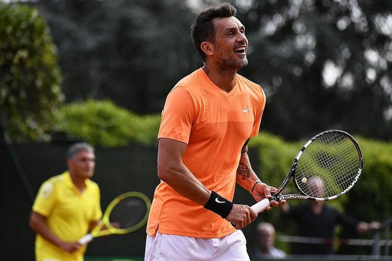 AC Milan legend Paolo Maldini making his professional tennis debut alongside Stefano Landonio at the Aspria Tennis Cup. They lost 6-1, 6-1, possibly ending the retired footballer's foray into pro tennis.