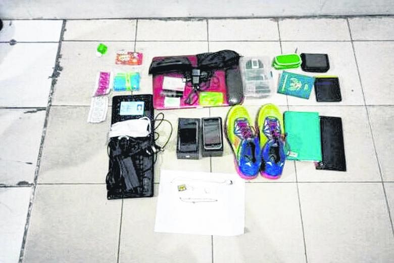 Items that the police found in Khasanah's possession included jewellery, watches, mobile phones, a laptop computer and cash in various currencies, such as the rupiah and Singapore and US dollars. Khasanah admitted to the double murder in Singapore du