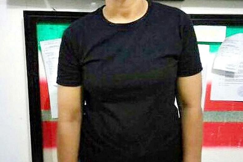 Khasanah (above) was detained on Tuesday in the town of Tungkal Ilir in West Tanjung Jabung regency in Indonesia's Jambi province, after local police raided her room (left) at Hotel Nanber following a tip-off from residents. The maid was seen browsin