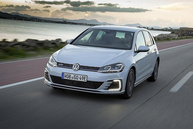 The Volkswagen Golf GTE's powertrain comprises a petrol turbo engine and an electric motor, and has a maximum system output of 204bhp.