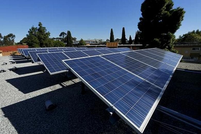 Solar panels on the top of a house in California. Nearly 4.9 million homes are powered by solar energy in the American state.