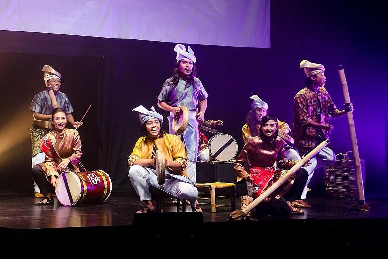 Percussion group Nadi Singapura stages theatrical shows with storylines, poetry, dance and singing.