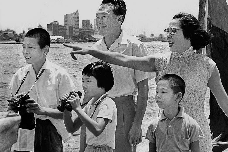 Mr Lee Kuan Yew, Madam Kwa Geok Choo and their three children are seen here on a patrol boat during an outing in 1965. Reflecting how he was told by his father to look after his mother and siblings should anything happen, the Prime Minister said he d