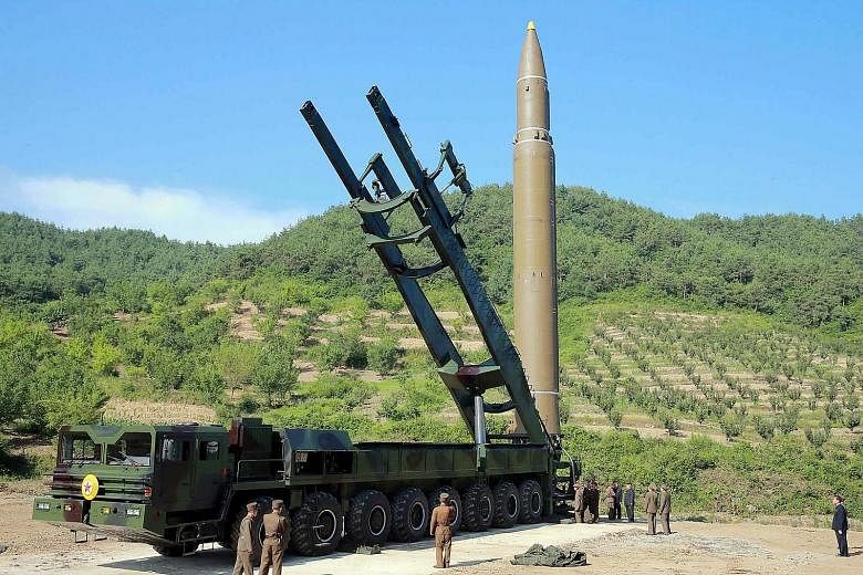 North Korea released this picture showing the ICBM that was launched.