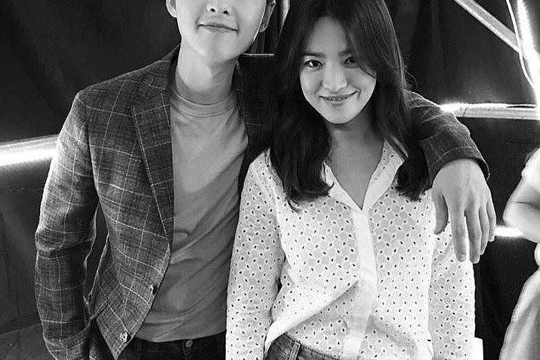 Actors Song Joong Ki and Song Hye Kyo in a photo she posted on Instagram in June last year.