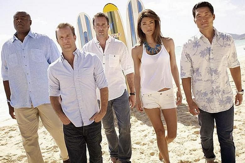 Grace Park and Daniel Dae Kim in Hawaii Five-0. They sought, and failed, to get the same salaries enjoyed by their Caucasian co-stars Alex O'Loughlin and Scott Caan.