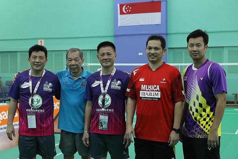 Former badminton greats are in town for the Foo Kok Keong International Cup, which is being held in Singapore for the first time. The previous five editions were staged in Shah Alam, Malaysia. The tournament began yesterday, with 16 teams comprising 