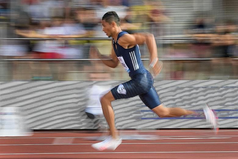 South Africa's Wayde van Niekerk on his way to setting a meet record in the 400m at the Diamond League meeting in Lausanne. The world record holder finished in 43.62sec.