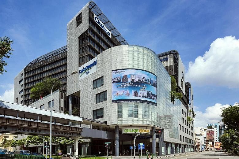 The buyers of Wilkie Edge (left) are Lian Beng Group, an SGX-listed construction and property group, and its joint venture partner, Apricot Capital. CapitaLand Commercial Trust will recognise an estimated net gain of around $76 million.