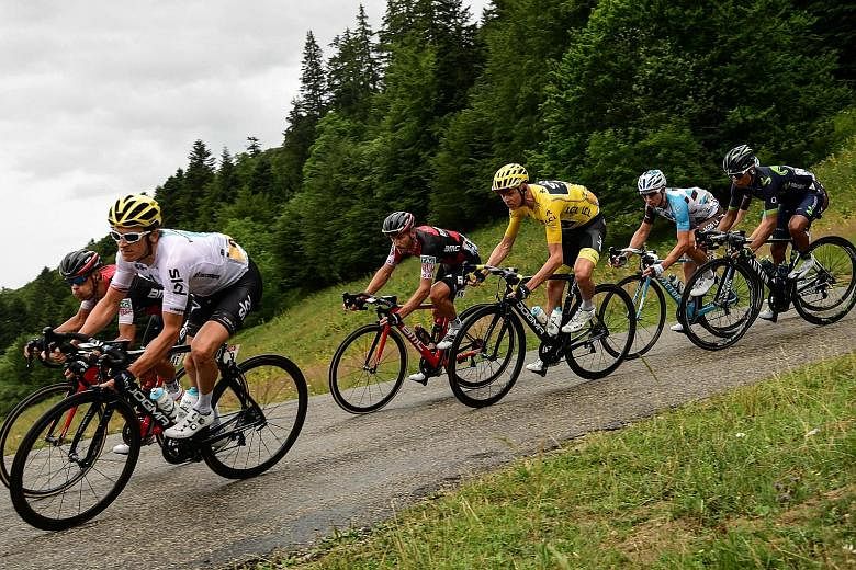 Australian Richie Porte (from left) and Briton Geraint Thomas will drop out of the Tour de France, having suffered injuries.