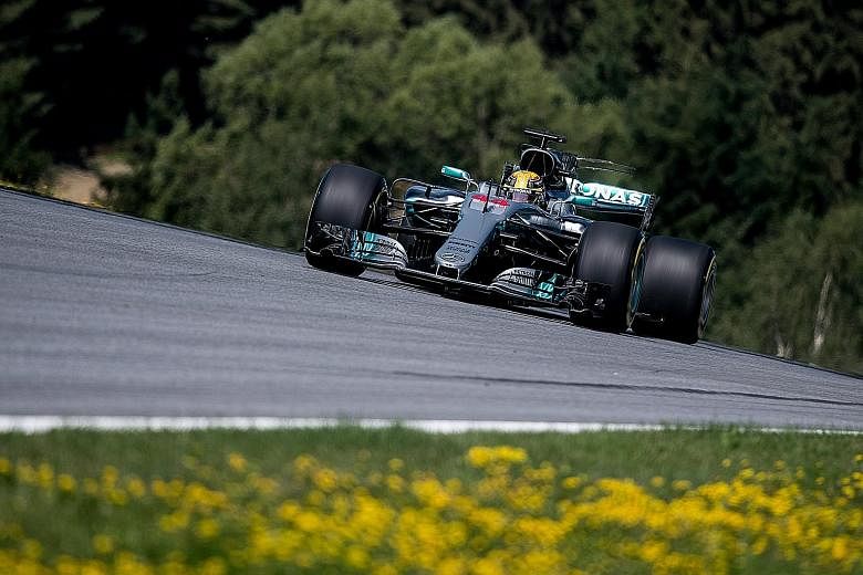 Lewis Hamilton during the Austrian Grand Prix last week, when his late charge for third place was thwarted by Red Bull's Daniel Ricciardo. World championship leader Sebastian Vettel finished second behind Valtteri Bottas, but increased his lead over 