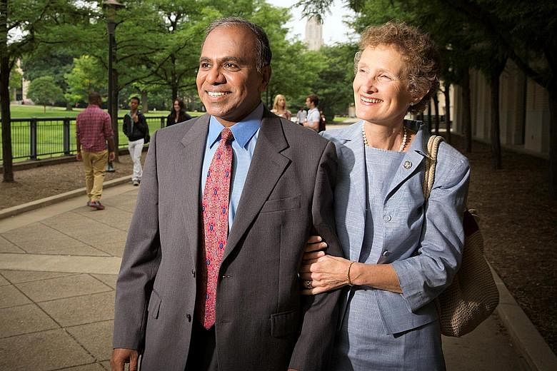NTU's current president Bertil Andersson said the future of NTU "is in safe hands" under Prof Suresh. Professor Subra Suresh, seen here with his wife Mary, until recently served as president of Carnegie Mellon University. He said he has been interact