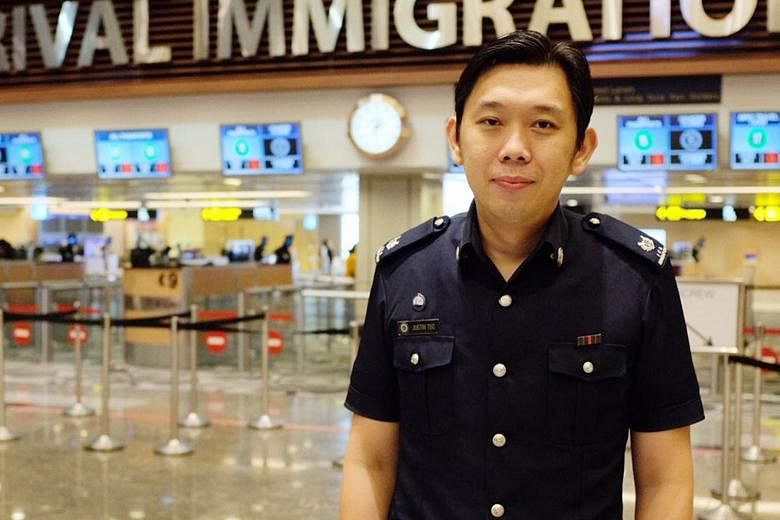 Assistant Superintendent Justin Teo Kok Quan helped a Thai tourist who was having labour pains with immigration clearance. He also contacted the medical team at at Changi Airport.