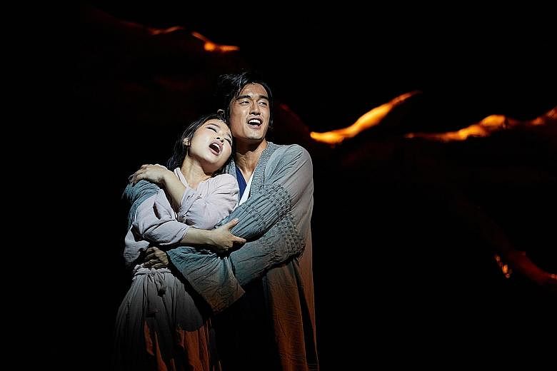 Na Young Jeon and Nathan Hartono play husband and wife in The Great Wall: One Woman's Journey.