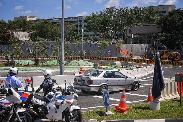 The temporary bypass road connecting Upper Changi Road East and the Pan-Island Expressway (Changi). It had been scheduled to open on Saturday, but was delayed by wet weather. The Land Transport Authority said the temporary road has been put through a