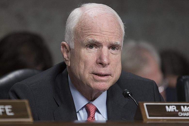 Senator John McCain has had surgery to remove a blood clot from above his left eye.