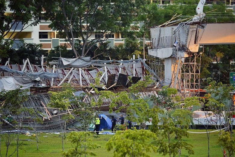 Mr Chen Yinchuan, 31, was killed when a section of the viaduct being constructed in Upper Changi Road East collapsed last Friday. Two of the 10 injured are still in critical condition, with hospital staff working to treat their most urgent injuries a
