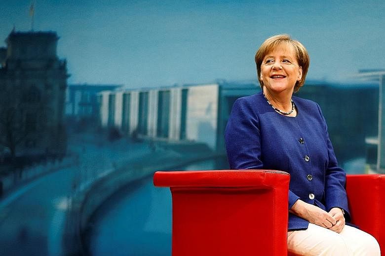 German Chancellor Angela Merkel said in her interview with ARD television on Sunday that her government has already increased spending "massively" on broadband expansion, roads and pre-schools.