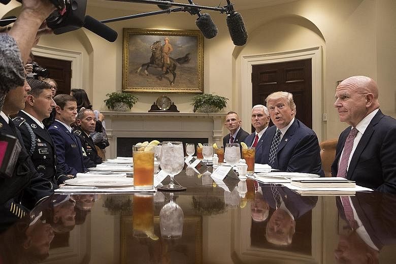 President Donald Trump speaking to veterans at the White House on Tuesday. Commenting on the apparent failure of the US Senate to pass healthcare legislation, Mr Trump said his plan now is to let Obamacare fail, "and then the Democrats are going to c