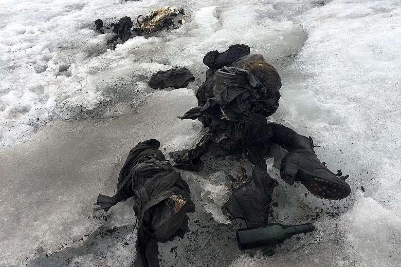 The couple were discovered last Thursday preserved in the Tsanfleuron glacier at an altitude of 2,600m. Backpacks, a watch and other personal belongings had been preserved in the ice nearby.