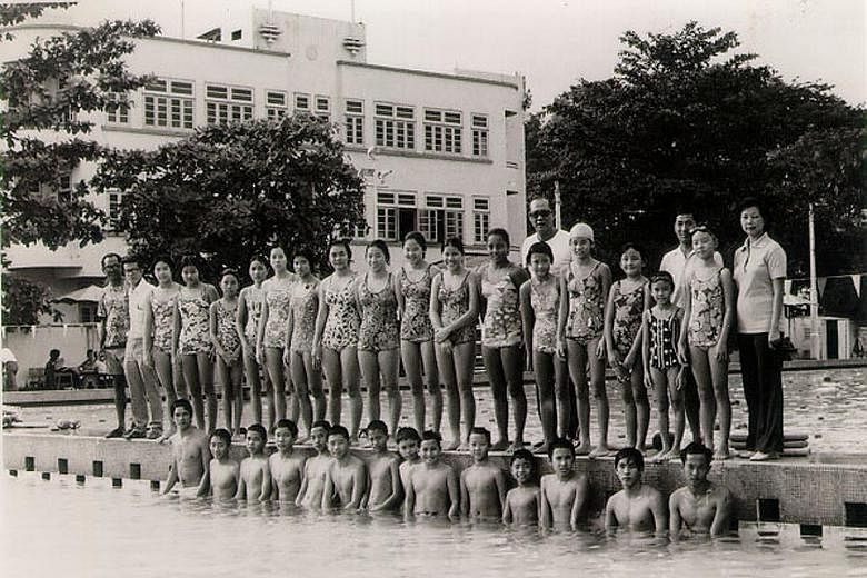 A group of young swimmers at the Chinese Swimming Club in the 1970s.
