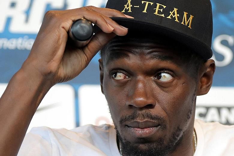 Jamaican sprinter Usain Bolt at a news conference for the IAAF Diamond League Herculis meet in Monaco on Wednesday.