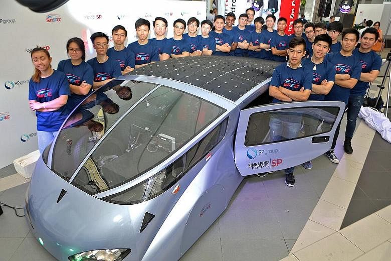 Singapore Polytechnic is entering the World Solar Challenge for the third time. Its SunSPEC5 solar-powered car was 20 months in the making and has a top speed of 100kmh. Hopes are high that this year's race in the advanced Cruiser Class category will