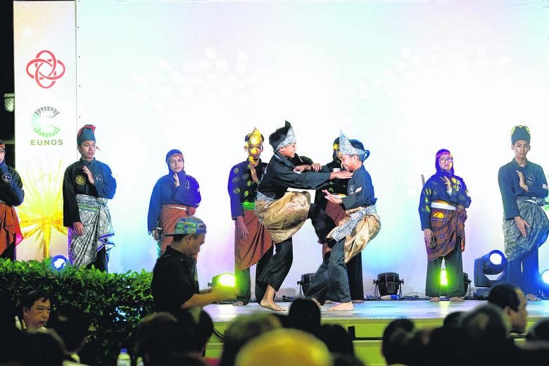 A wushu group and a silat group performed together on stage at a cultural event in Eunos attended by Speaker of Parliament Halimah Yacob last night. Such racial harmony would be hard to imagine in some other countries and should be celebrated, she sa