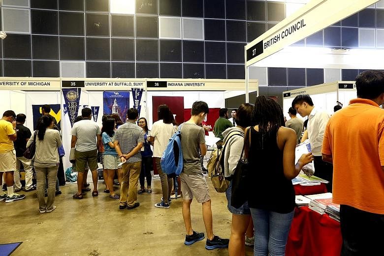 Visitors to the Scholarships and Top Universities Fair, which featured 31 universities from abroad and 10 scholarship boards.