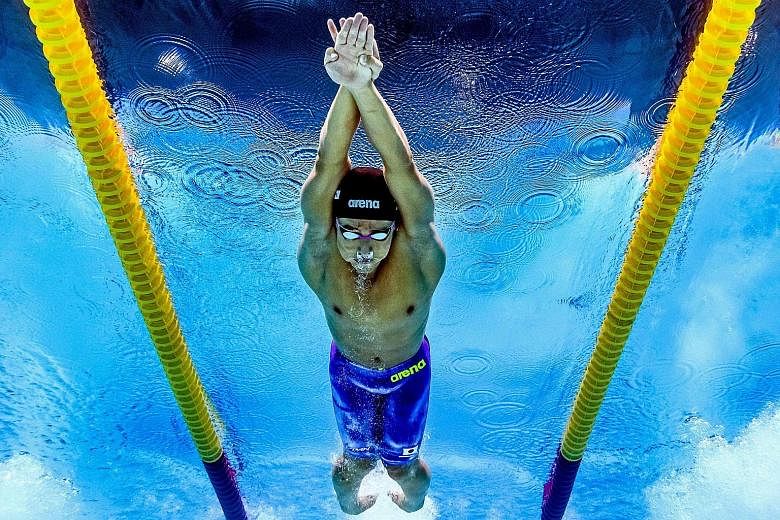 Japan's Daiya Seto, the reigning 400m individual medley world champion, competing in the 200m butterfly semi-finals at the world championships in Budapest. He entered yesterday's final as the top qualifier and eventually took the bronze.