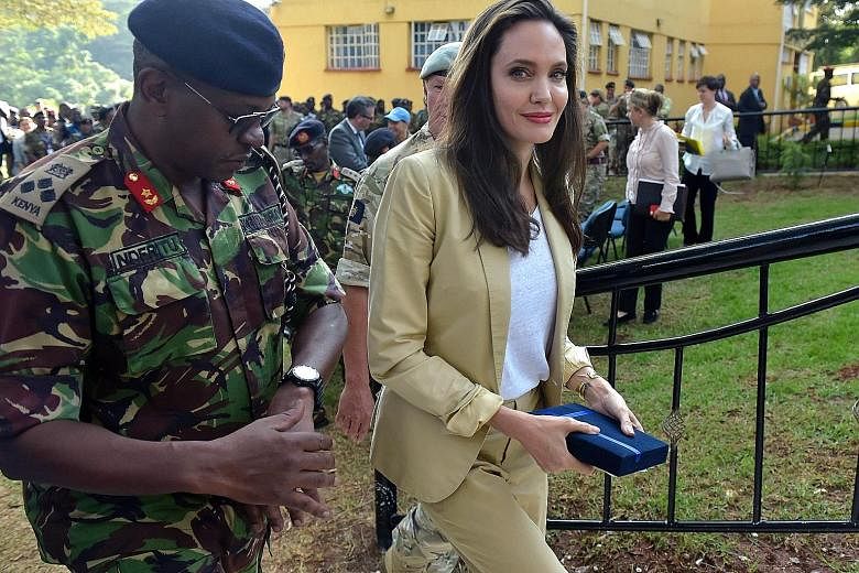 Angelina Jolie visiting Nairobi, Kenya, last Thursday as part of her role as a UNHCR special envoy.