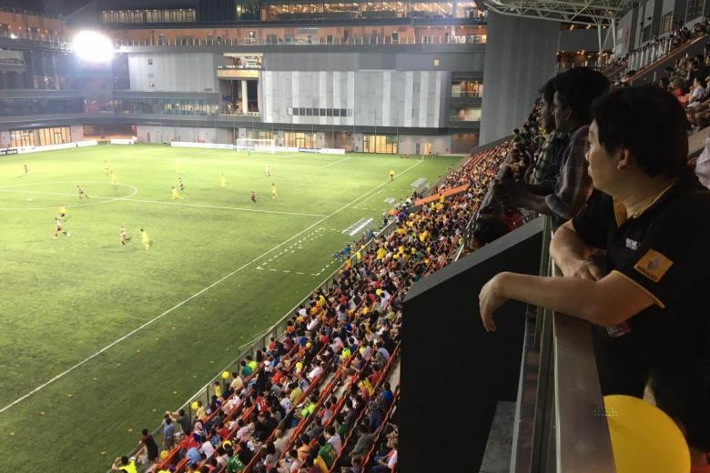 Tampines Rovers FC fans celebrating a goal