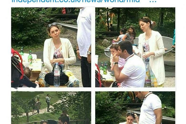 A screenshot showing Iranian TV host Azadeh Namdari holidaying in Switzerland. Netizens were quick to criticise her alleged double standards. She explained later that her headscarf had fallen off at the time.
