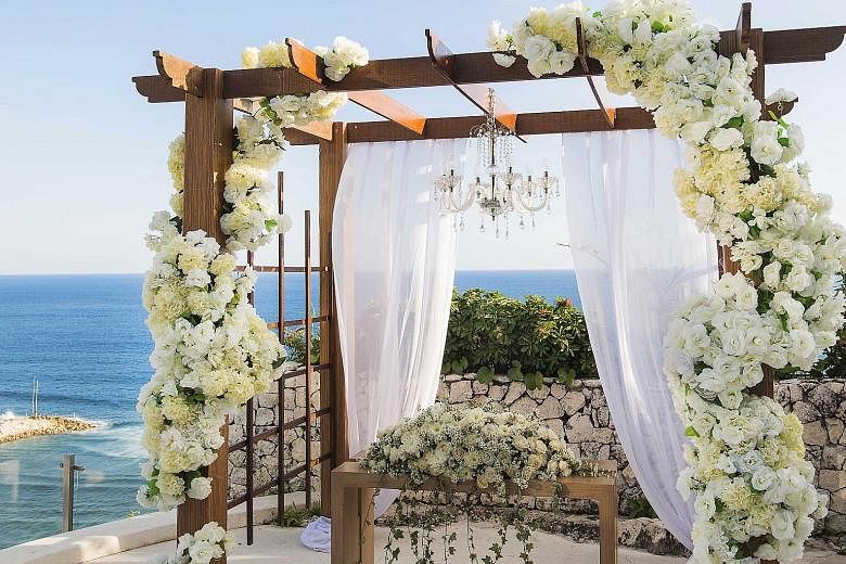 Banyan Tree Ungasan, Bali, is offering a wedding package at 40 per cent off, which includes a wedding preparation room and floral arrangements.