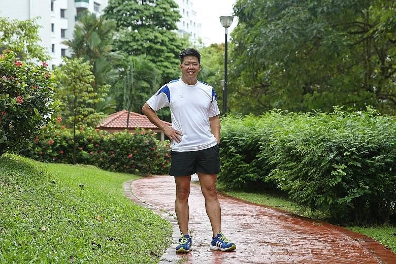Mr Koh Teck Hoe once smoked 20 sticks a day. He swore off the habit after discovering that he had stage three colorectal cancer and that smoking could have played a role. Since his recovery, he jogs every day and plays badminton with his family durin