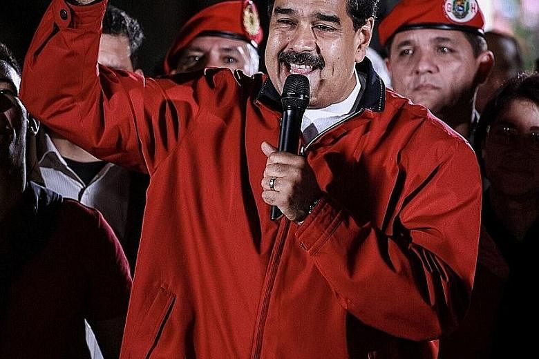 Venezuelan President Nicolas Maduro yesterday celebrating the outcome of a globally criticised election for an assembly to rewrite the Constitution.
