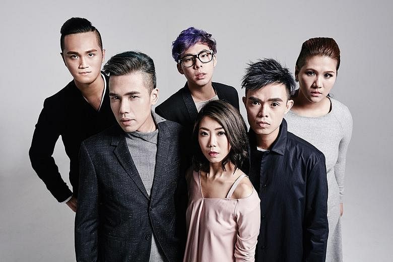Micappella, comprising (above from left) Peter Huang, Eugene Yip, Goh Mingwei, Tay Kexin, Juni Goh and Calin Wong, formed in 2009.