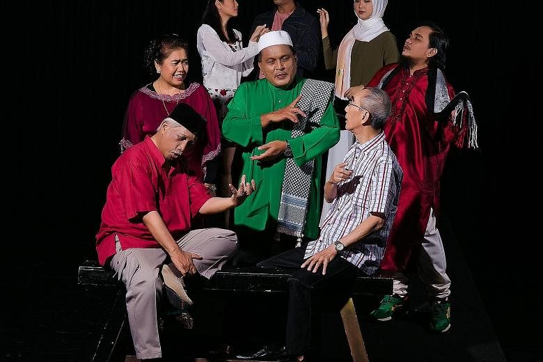 Cultural Medallion recipient Nadiputra (seated, left) writes and directs Syair Biola, a musical production about an inter-racial marriage in a fictional kampung.