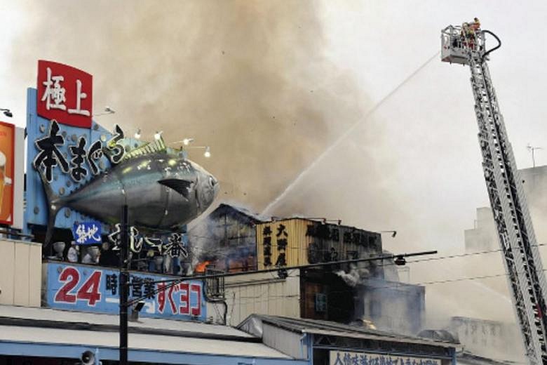 Massive fire breaks out at Japan's famous Tsukiji fish market | The ...