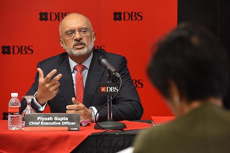 DBS Group chief executive Piyush Gupta said the number of new bookings of mortgages has risen to the highest level in five years and assets under management in its wealth business have increased 16 per cent from a year ago.