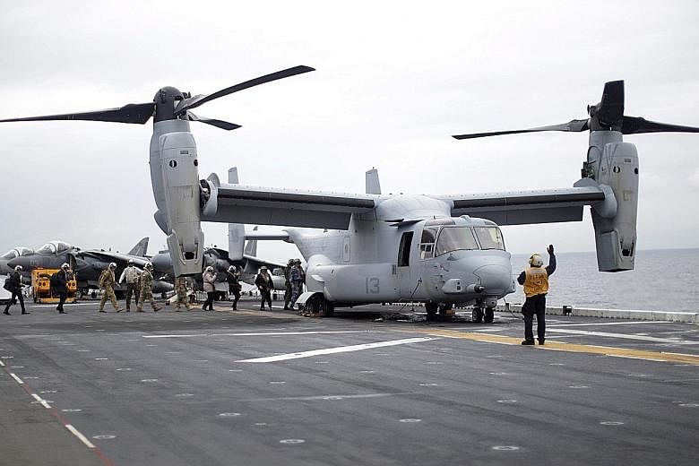 An MV-22 Osprey aircraft at the start of Talisman Sabre, a joint military exercise between the US and Australia, on June 29.