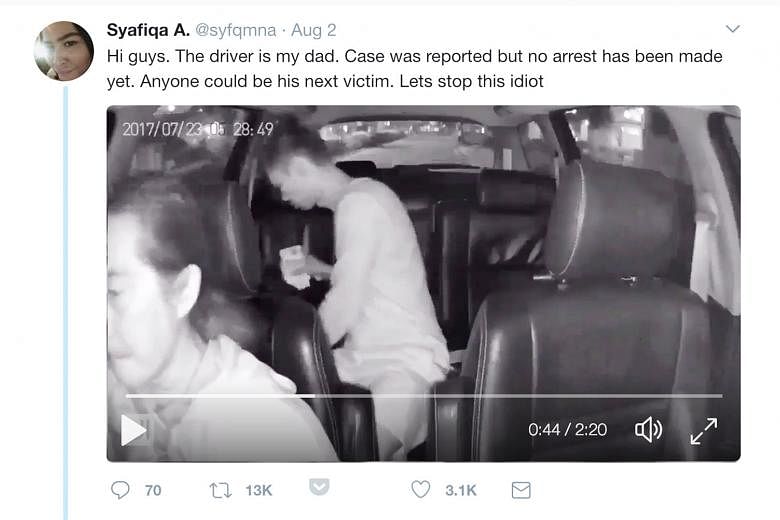 Ms Kelly Roberts' post of a lost ring was shared globally, but it also attracted plenty of wild claims, many made in jest. Ms Syafiqa Amanina posted a video last week showing a passenger in her father's taxi allegedly stealing from what looks like a 