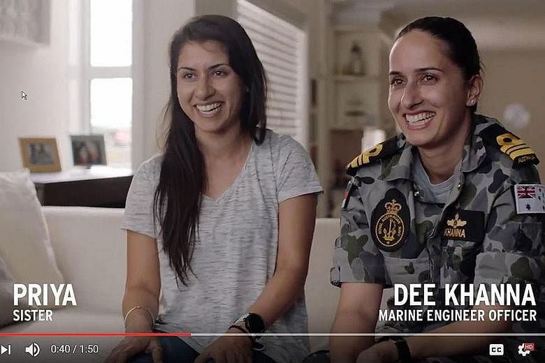 A screen grab from the Australian Defence Force's recruitment ad that aims to attract minority applicants.