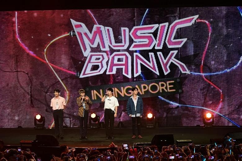 The five acts at the Music Bank World Tour In Singapore included Mamamoo (top), SHINee (above) and BTS (right).