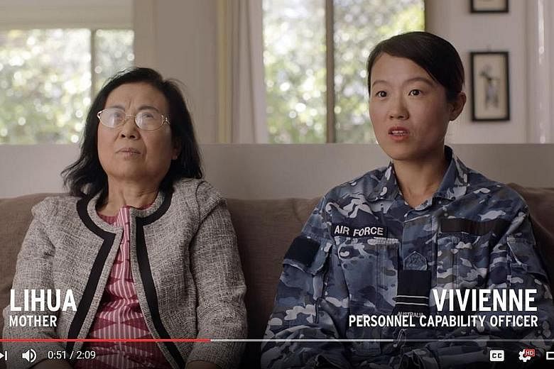The latest series of recruitment advertisements features military personnel at home with their parents, in an effort to enhance perceptions of the military as a career choice. In this ad, personnel capability officer Vivienne talks about her positive