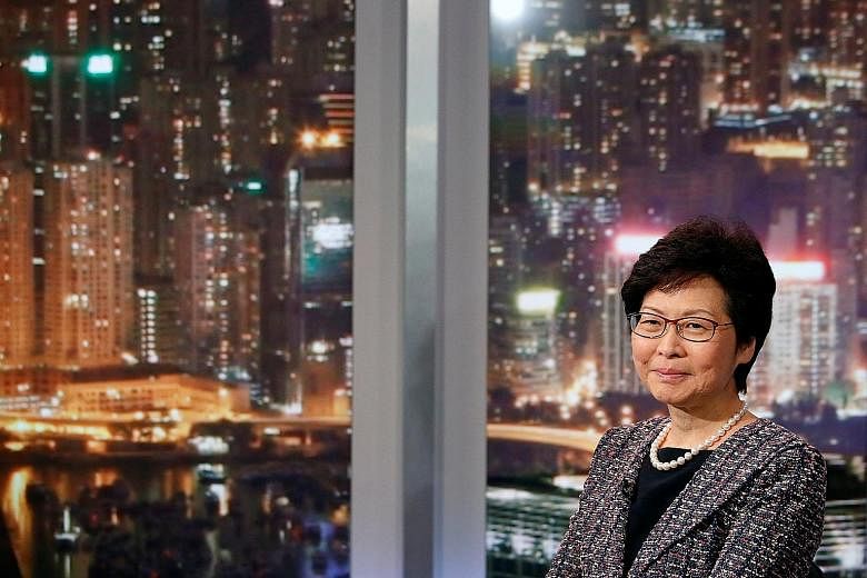 During her China trip, Mrs Carrie Lam said, she would also be discussing plans to promote the development of the Guangdong- Hong Kong- Macau Greater Bay Area, an economic development triangle.